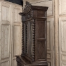 19th Century French Carved Oak Hunt Bookcase with Barley Twist Columns