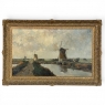 Antique Dutch Coastal Landscape Oil Painting by Jules Brouwers (1869–1955)