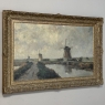 Antique Dutch Coastal Landscape Oil Painting by Jules Brouwers (1869–1955)