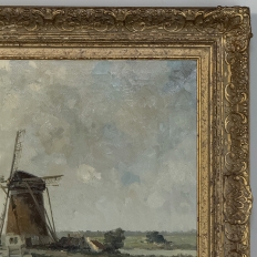 Antique Dutch Coastal Landscape Oil Painting by Jules Brouwers (1869–1955)
