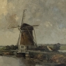 Antique Dutch Coastal Landscape Oil Painting by Jules Brouwers (1869–1955)