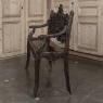 19th Century French Black Forest Carved Oak Hall Bench