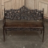 19th Century French Black Forest Carved Oak Hall Bench