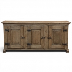 18th Century Dutch Rustic Oak Buffet ~ Credenza with Wrought Iron
