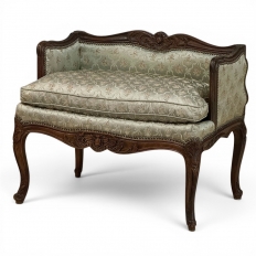 19th Century French Louis XV Walnut Vanity Armchair