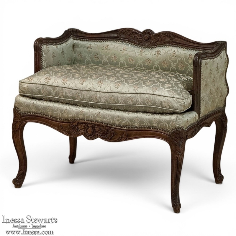19th Century French Louis XV Walnut Vanity Armchair