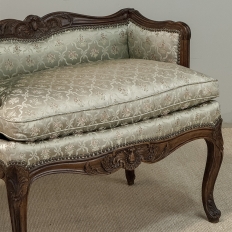 19th Century French Louis XV Walnut Vanity Armchair