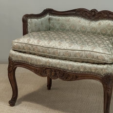 19th Century French Louis XV Walnut Vanity Armchair