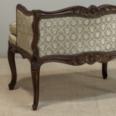 19th Century French Louis XV Walnut Vanity Armchair
