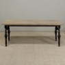 Antique Country French Stripped Oak and Hand Forged Iron Coffee Table