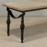 Antique Country French Stripped Oak and Hand Forged Iron Coffee Table