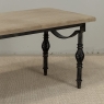 Antique Country French Stripped Oak and Hand Forged Iron Coffee Table