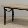 Antique Country French Stripped Oak and Hand Forged Iron Coffee Table