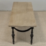 Antique Country French Stripped Oak and Hand Forged Iron Coffee Table