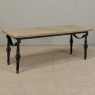 Antique Country French Stripped Oak and Hand Forged Iron Coffee Table