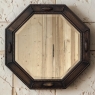 English Art Deco Octagonal Oak Wall Mirror with Beveled Glass