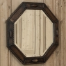 English Art Deco Octagonal Oak Wall Mirror with Beveled Glass