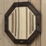 English Art Deco Octagonal Oak Wall Mirror with Beveled Glass