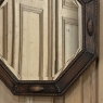 English Art Deco Octagonal Oak Wall Mirror with Beveled Glass