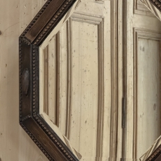 English Art Deco Octagonal Oak Wall Mirror with Beveled Glass