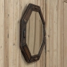English Art Deco Octagonal Oak Wall Mirror with Beveled Glass