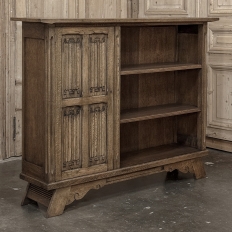 Vintage Dutch Gothic Revival Oak Barrister's Bookcase