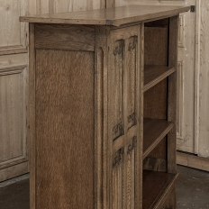 Vintage Dutch Gothic Revival Oak Barrister's Bookcase