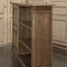 Vintage Dutch Gothic Revival Oak Barrister's Bookcase