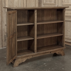Vintage Dutch Gothic Revival Oak Barrister's Bookcase