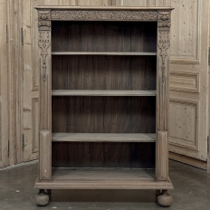 19th Century Renaissance Revival Stripped Oak Open Bookcase
