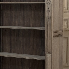 19th Century Renaissance Revival Stripped Oak Open Bookcase