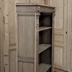 19th Century Renaissance Revival Stripped Oak Open Bookcase