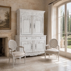 18th Century Country French Painted Buffet a Deux Corps