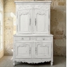 18th Century Country French Painted Buffet a Deux Corps