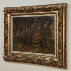 19th Century Belgian Landscape 'Autumn Village' by Victor de Buck (1855-1914)