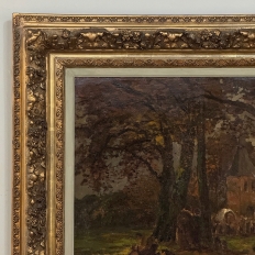 19th Century Belgian Landscape 'Autumn Village' by Victor de Buck (1855-1914)
