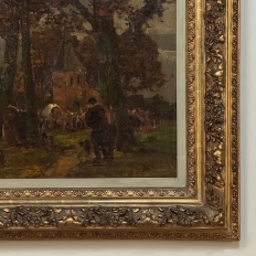 19th Century Belgian Landscape 'Autumn Village' by Victor de Buck (1855-1914)