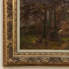 19th Century Belgian Landscape 'Autumn Village' by Victor de Buck (1855-1914)