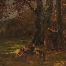 19th Century Belgian Landscape 'Autumn Village' by Victor de Buck (1855-1914)