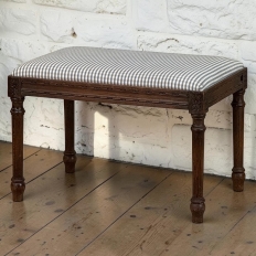 Antique French Louis XVI Style Walnut Vanity Stool ~ Piano Bench