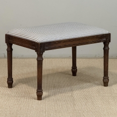 Antique French Louis XVI Style Walnut Vanity Stool ~ Piano Bench