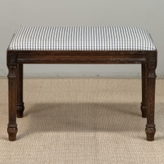 Antique French Louis XVI Style Walnut Vanity Stool ~ Piano Bench