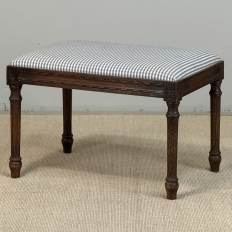 Antique French Louis XVI Style Walnut Vanity Stool ~ Piano Bench