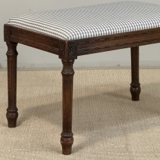Antique French Louis XVI Style Walnut Vanity Stool ~ Piano Bench