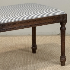 Antique French Louis XVI Style Walnut Vanity Stool ~ Piano Bench