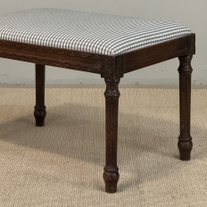 Antique French Louis XVI Style Walnut Vanity Stool ~ Piano Bench