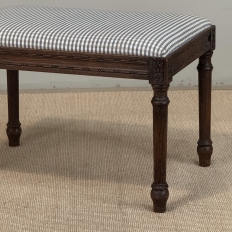 Antique French Louis XVI Style Walnut Vanity Stool ~ Piano Bench