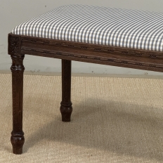 Antique French Louis XVI Style Walnut Vanity Stool ~ Piano Bench