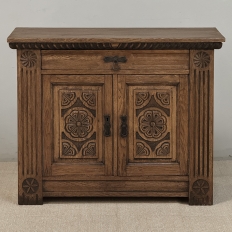Vintage Neo-Gothic Oak Petite Cabinet