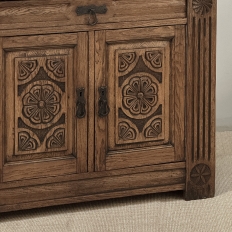Vintage Neo-Gothic Oak Petite Cabinet
